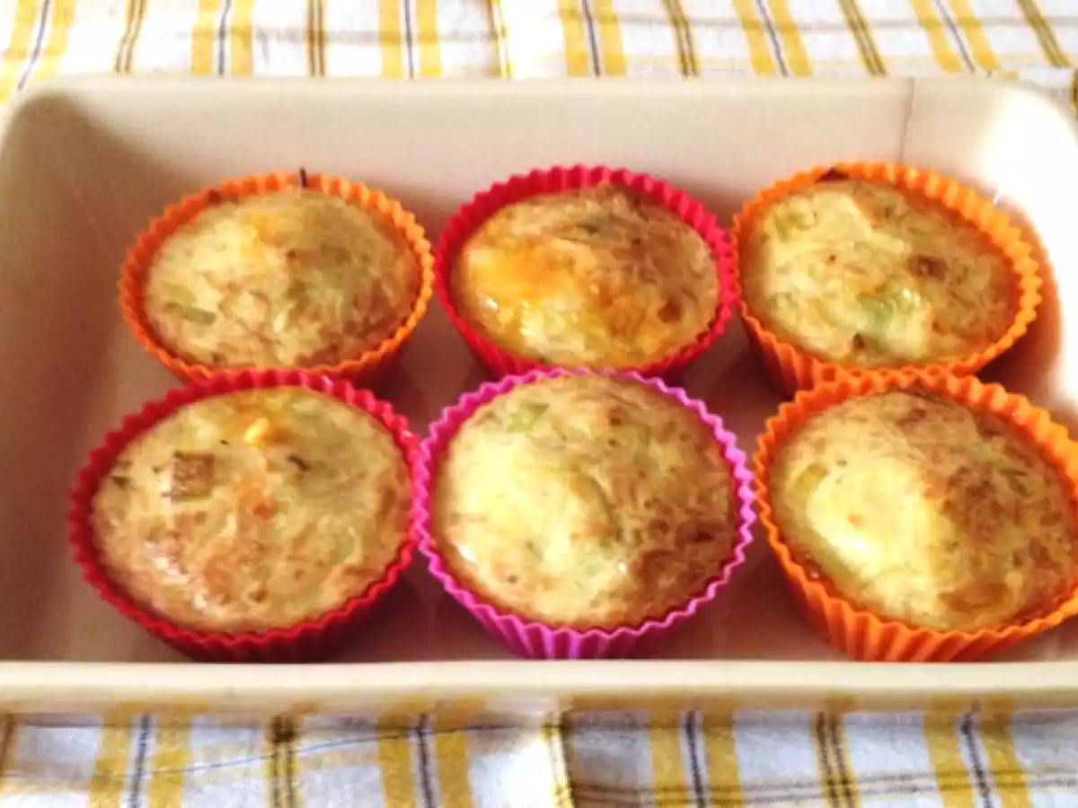 Moelleux au poireau, vache qui rit et chorizo