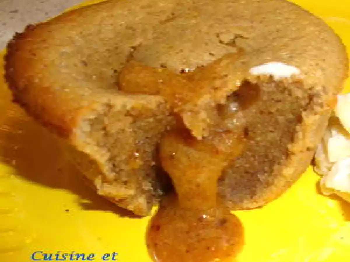 Moelleux au praliné et quenelle de pomme au mascarpone vanillé