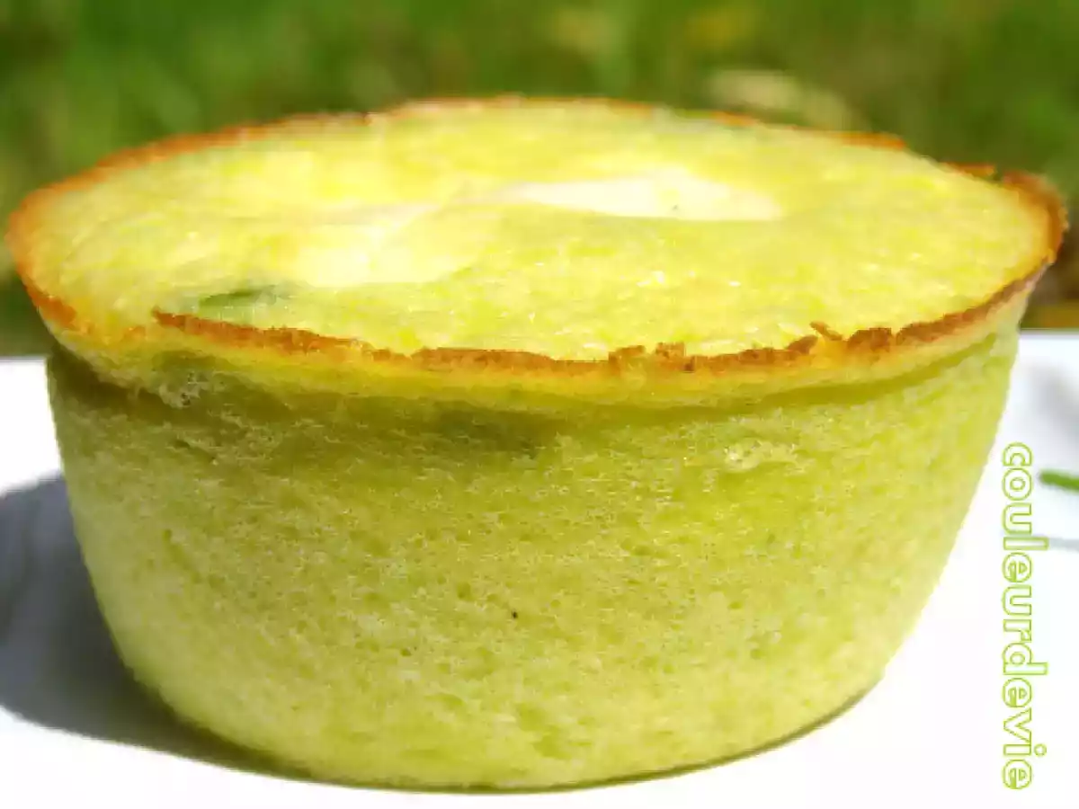 Moelleux aux petits pois et ricotta, coeur coulant béchamel