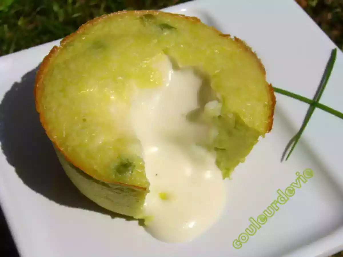 Moelleux aux petits pois et ricotta, coeur coulant béchamel - photo 2