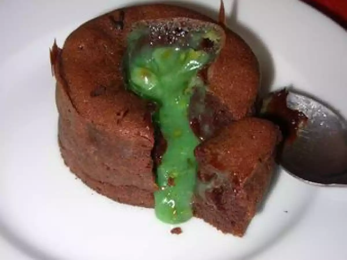 Moelleux chocolat coeur de pistache tout vert