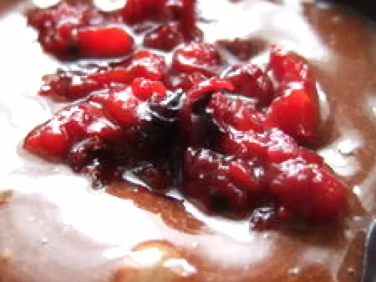 Moelleux chocolat noir, coeur fruits-poivrons rouges confits - photo 2