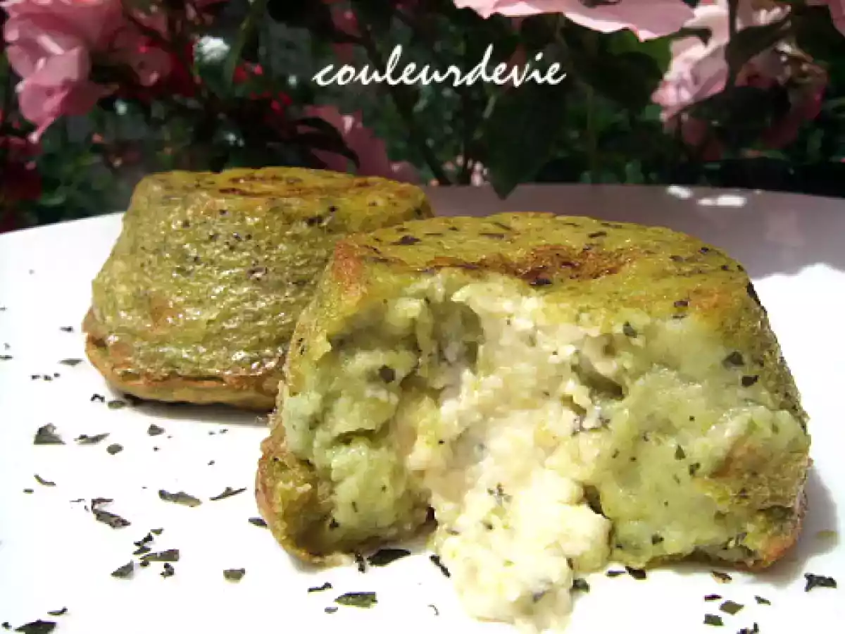 Moelleux courgette-basilic au coeur de fromage fondu - photo 2
