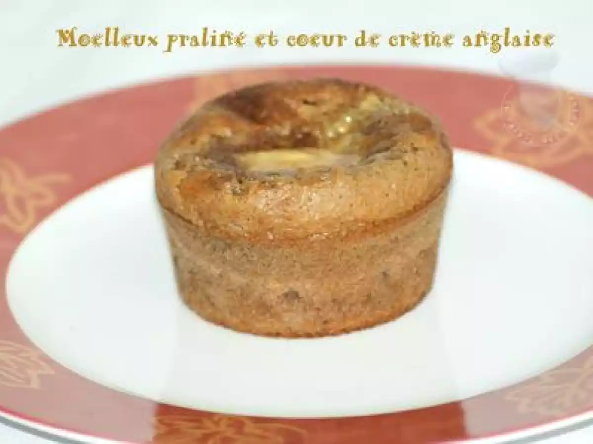 Moelleux praliné et coeur de crème anglaise
