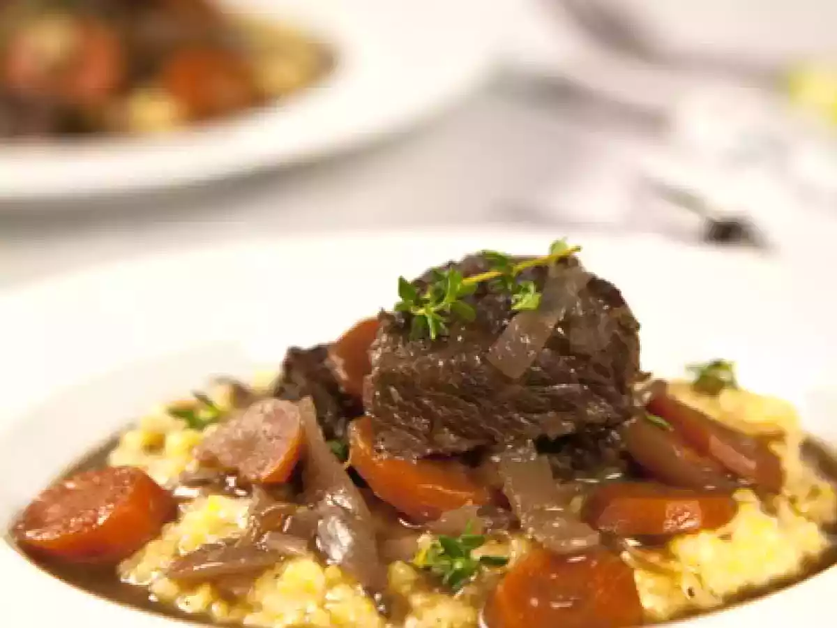 Mon boeuf bourguignon, polenta crémeuse et paysages d'hiver...
