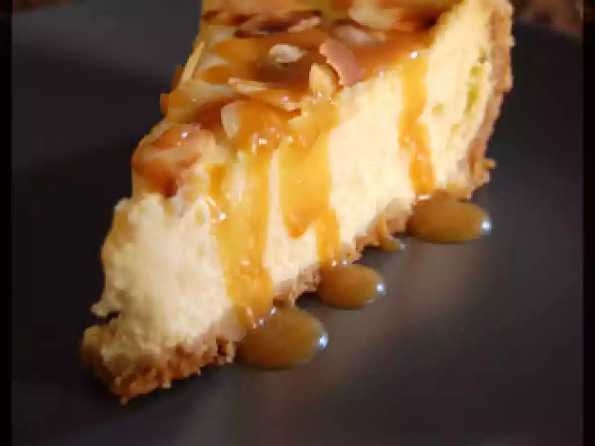 Mon cheesecake vanille- amandes et caramel au beurre salé