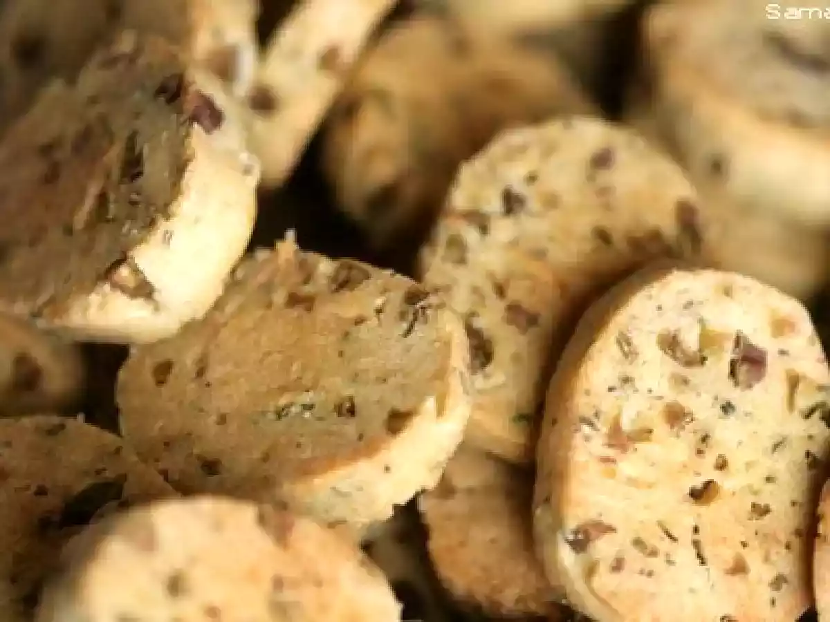 Mon interview et des sablés aux olives et aux herbes de Provence