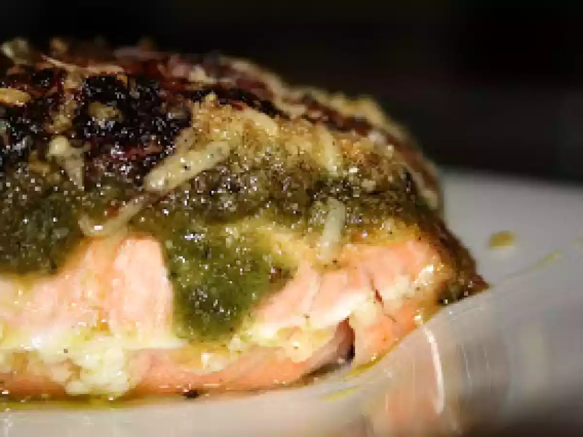 Mon saumon en croute de pesto et parmesan - photo 2