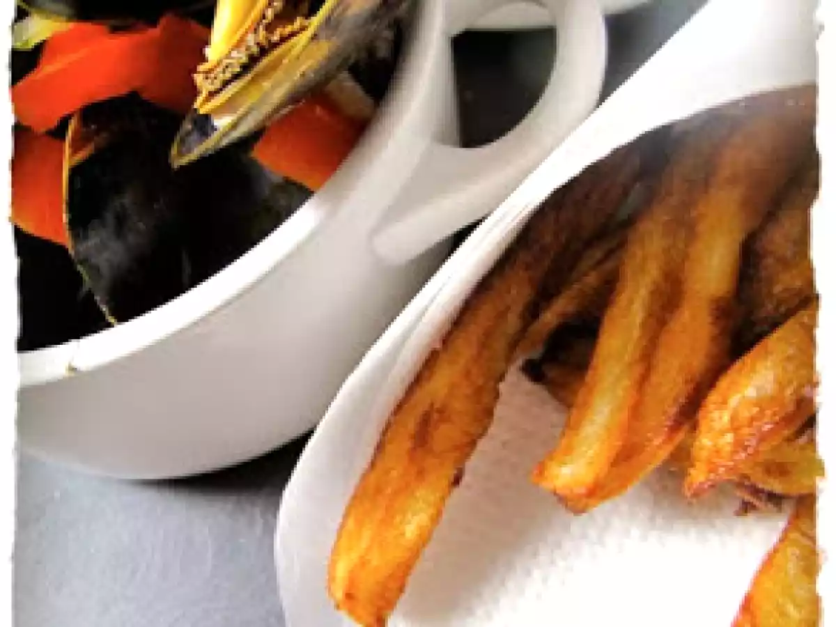 MOules au POivrOn et au Safran, Frites MaisOn