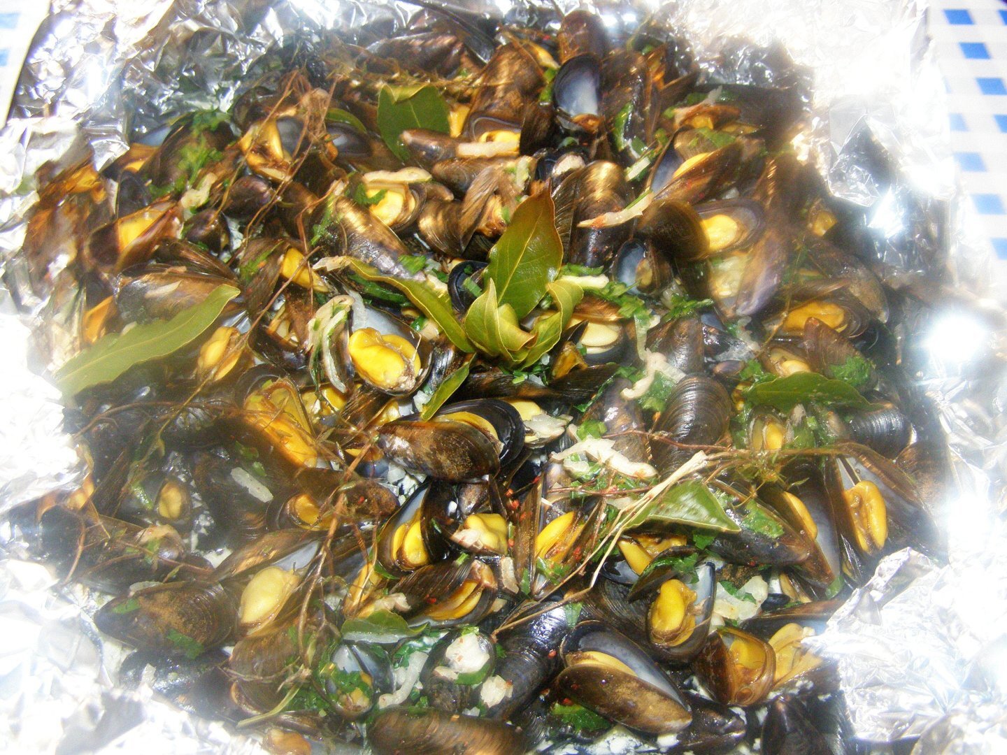 Recette de moules de bouchot cuites au four
