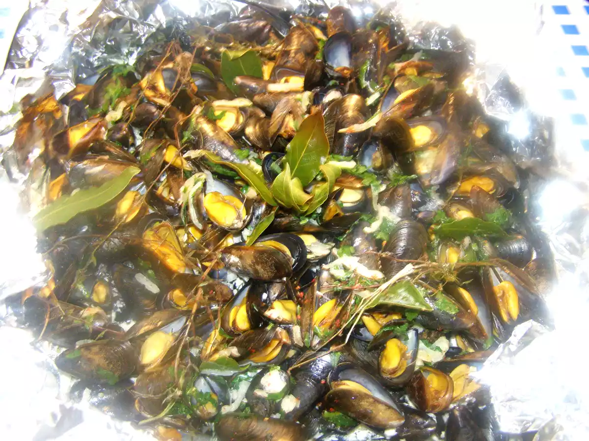 Moules de bouchot cuites au four