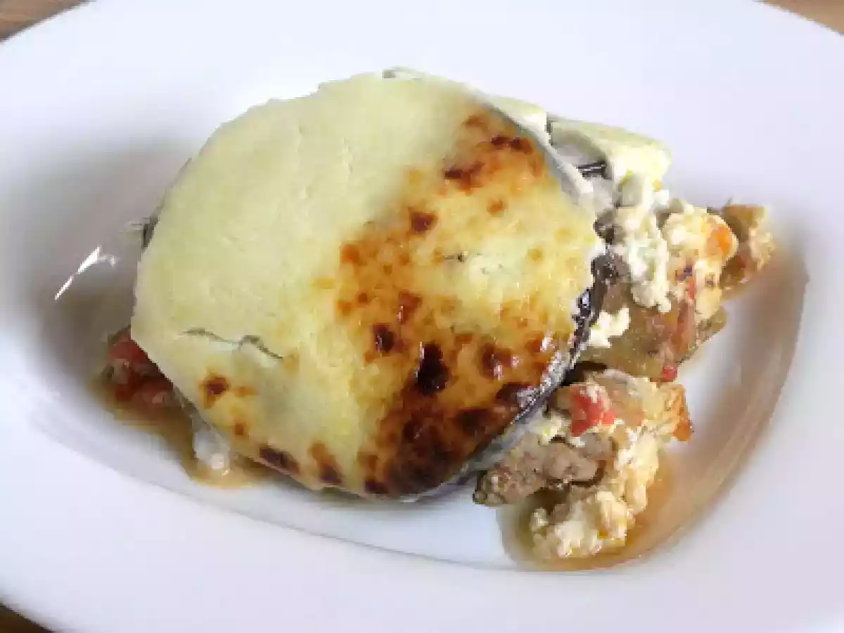 Moussaka gratinée à la crème de parmesan