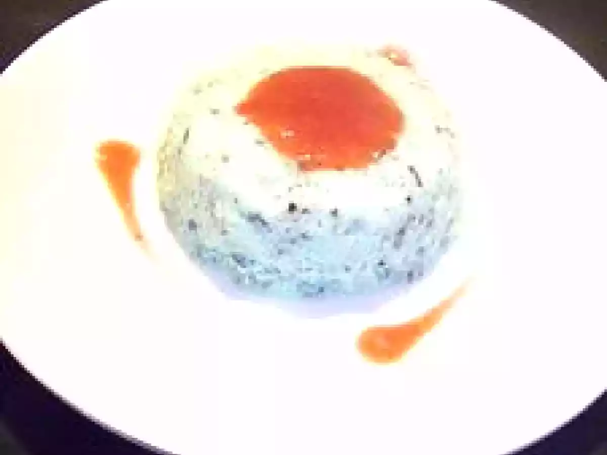 Mousse à la menthe et son coulis de fraise