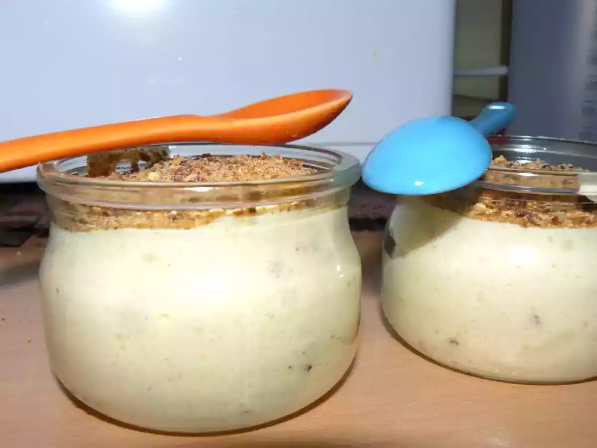 Mousse au chocolat blanc et pralin