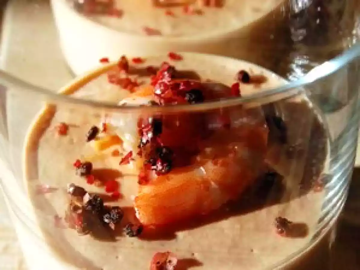 Mousse aux crevettes & baies roses