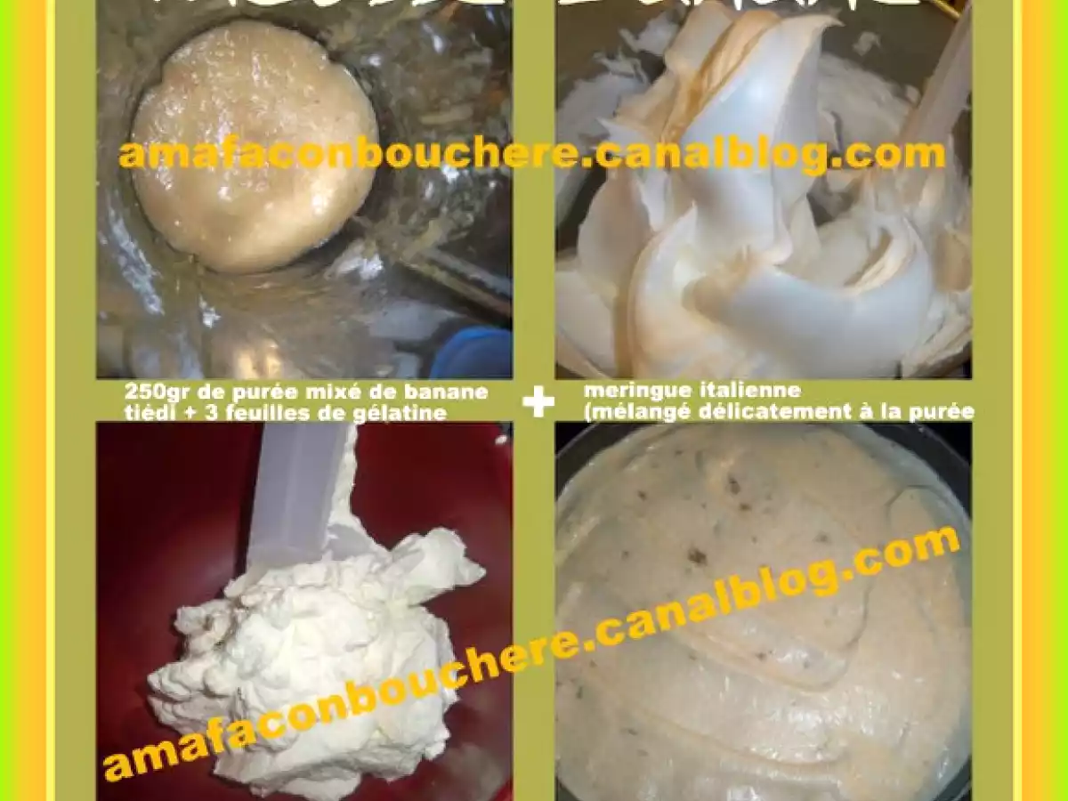Mousse banane (à la meringue italienne)