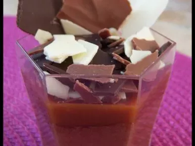 Mousse chocolat caramel - Craquant caramel - Paillettes 3 chocolats