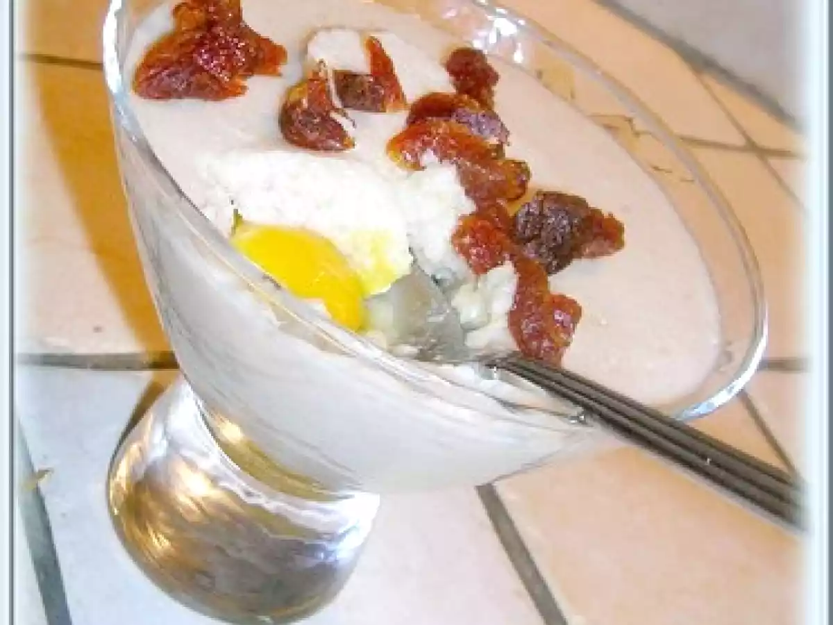 MOUSSE DE BANANE SUR COULIS DE MANGUE