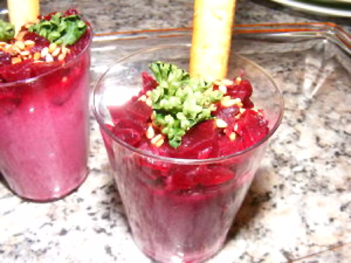 MOUSSE DE BETTERAVES ET SON TARTARE EN VERRINE - photo 2