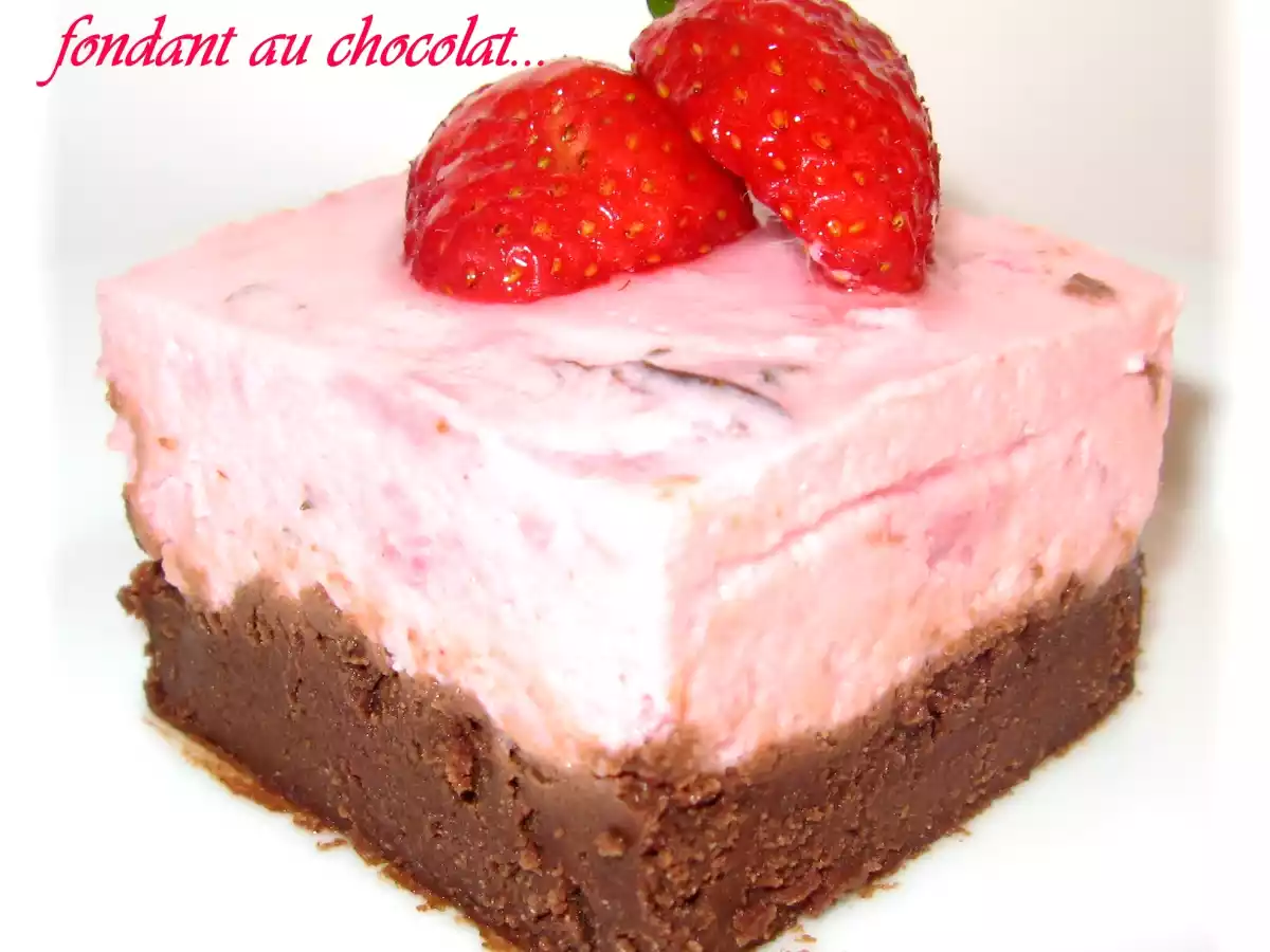 Mousse de fraises dur fondant au chocolat