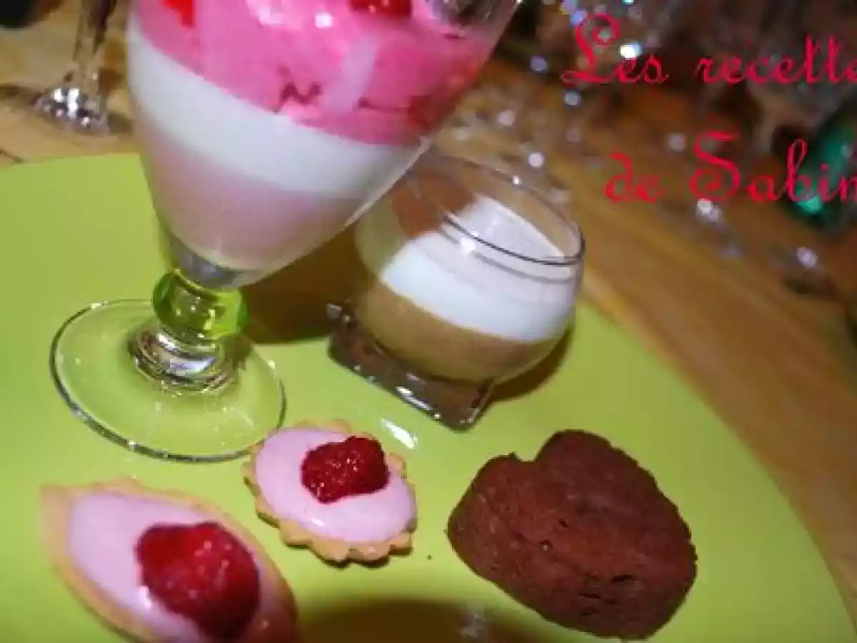 Mousse fraise/Panna Cotta/Mousse framboise ~ tartelettes et gâteaux choco/amandes - photo 3