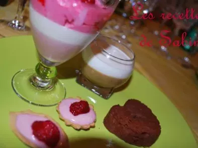 Mousse fraise/Panna Cotta/Mousse framboise ~ tartelettes et gâteaux choco/amandes - photo 3