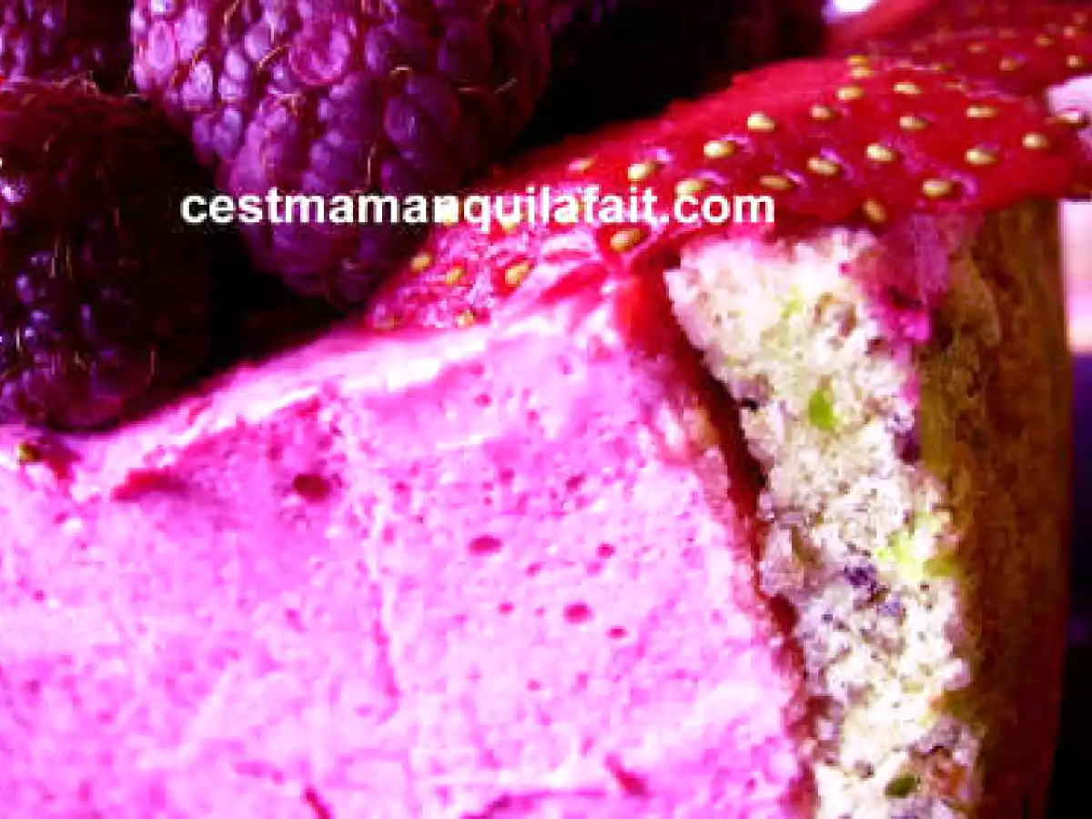 MOUSSE & NOUGATINE FRAICHE DE PEPINS DE FRAMBOISES / BISCUIT PIS - photo 2