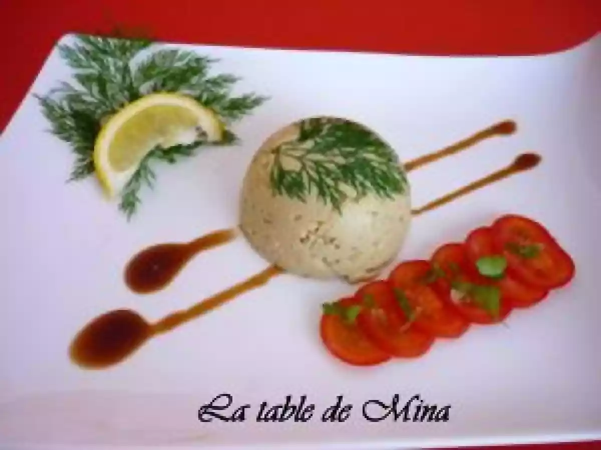 Mousseline de pétoncles, sauce balsamique