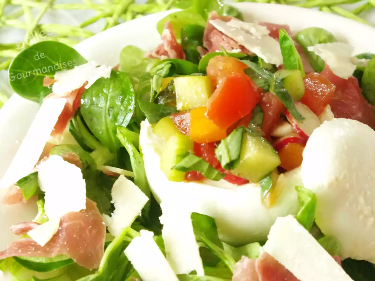 Mozzarella di Bufala Campana farcie aux légumes croquants