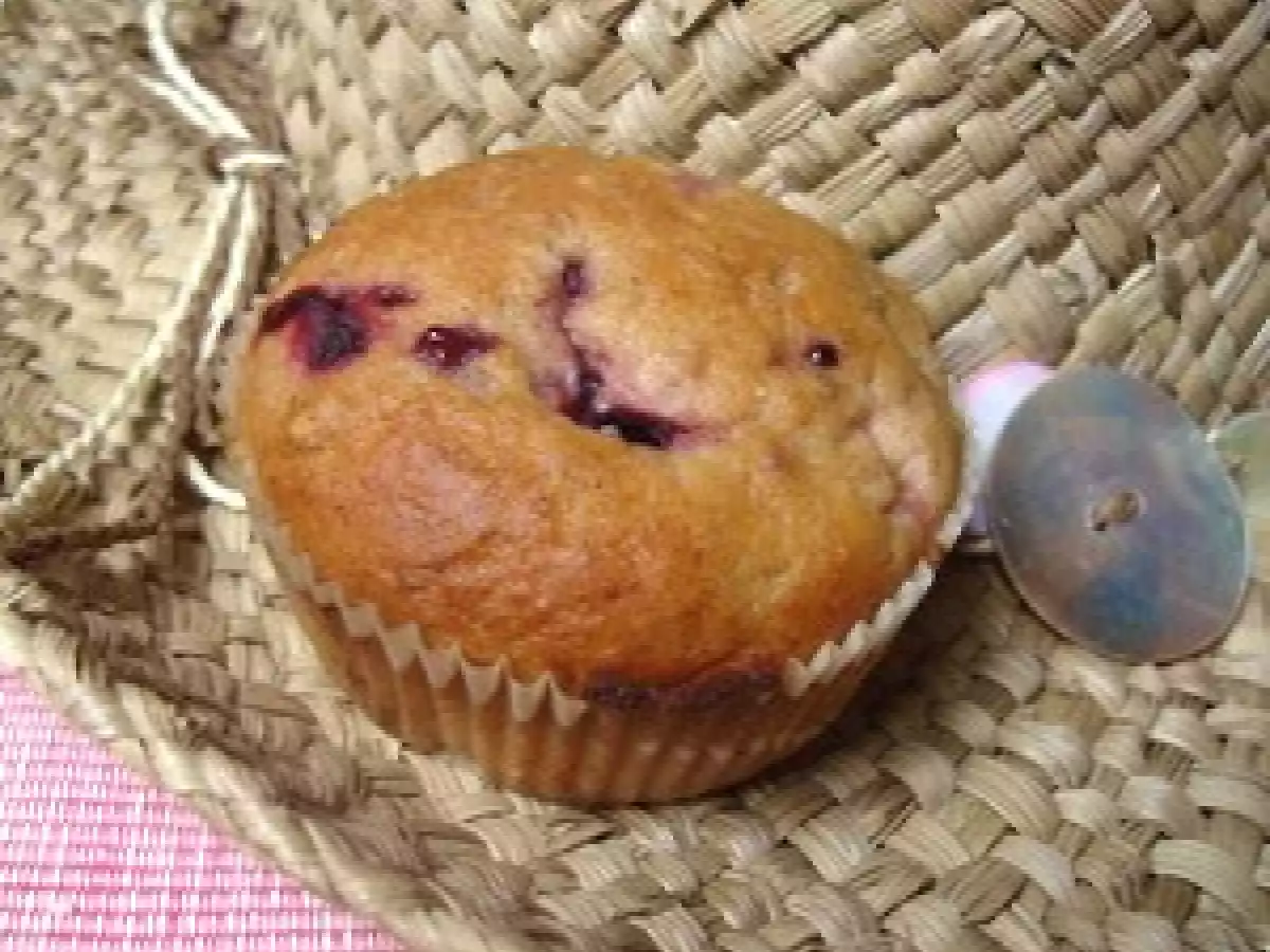 Muffin à la banane et aux petits fruits rouges - 1, 5pt/pièce