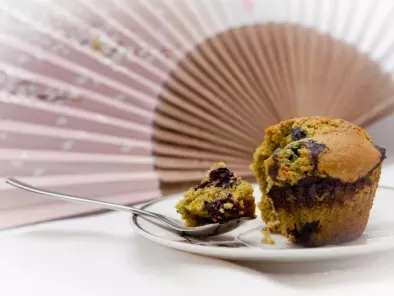 Muffin au thé vert Matcha et aux myrtilles