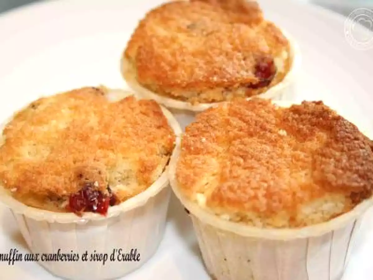 MUFFIN AUX CRANBERRIES ET SIROP D'ERABLE