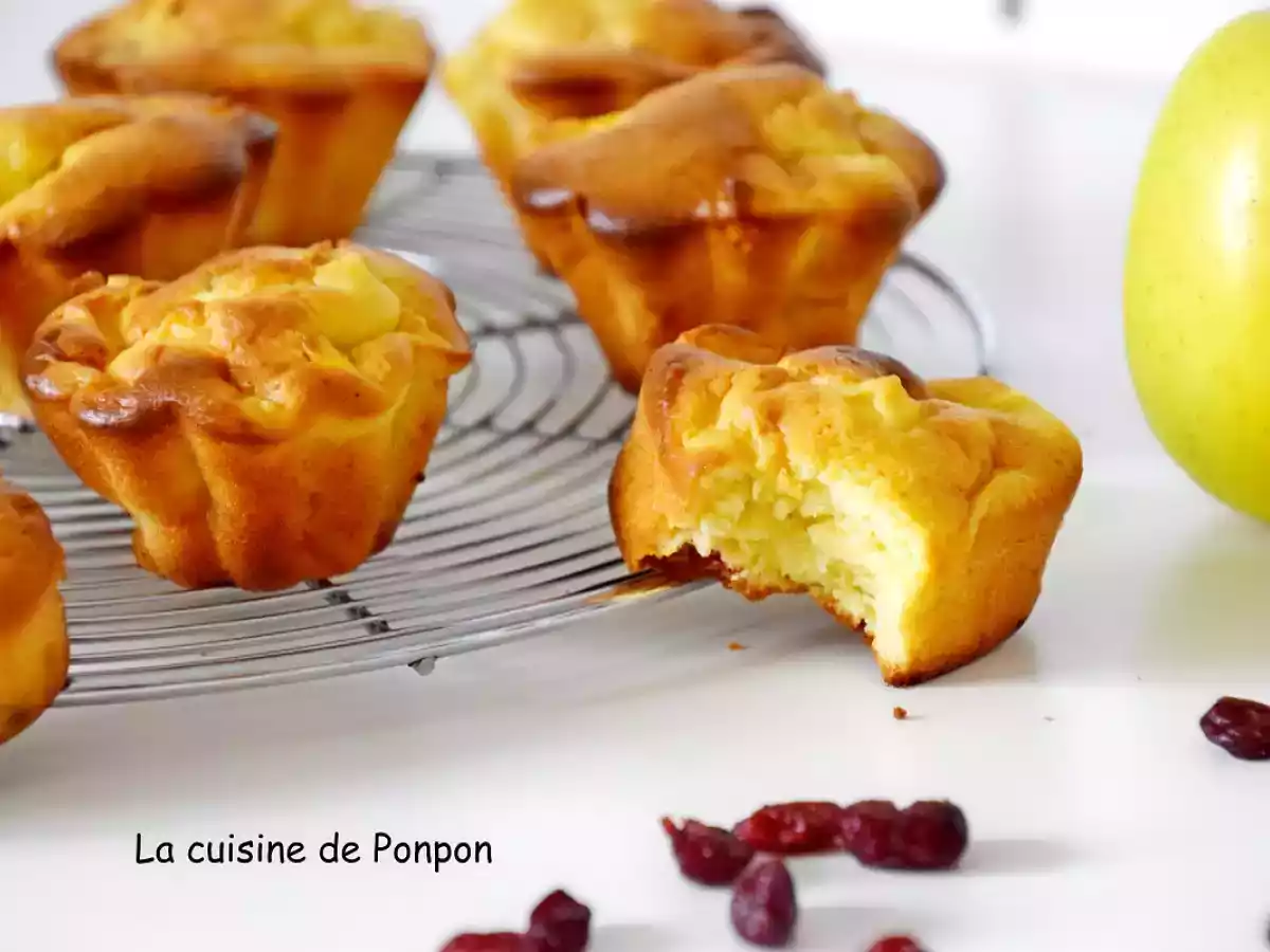 Muffin aux pommes, cranberries et lait concentré sucré