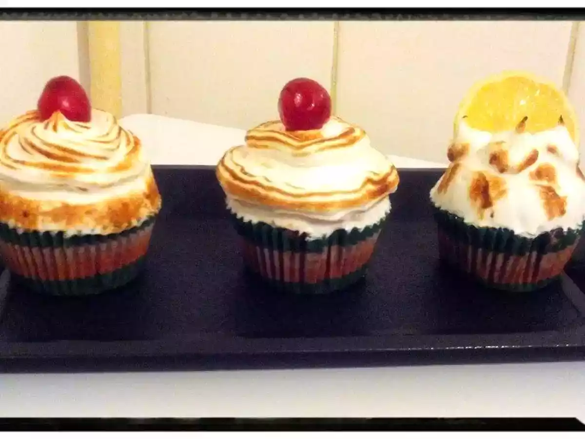 Muffin citron fraise meringué