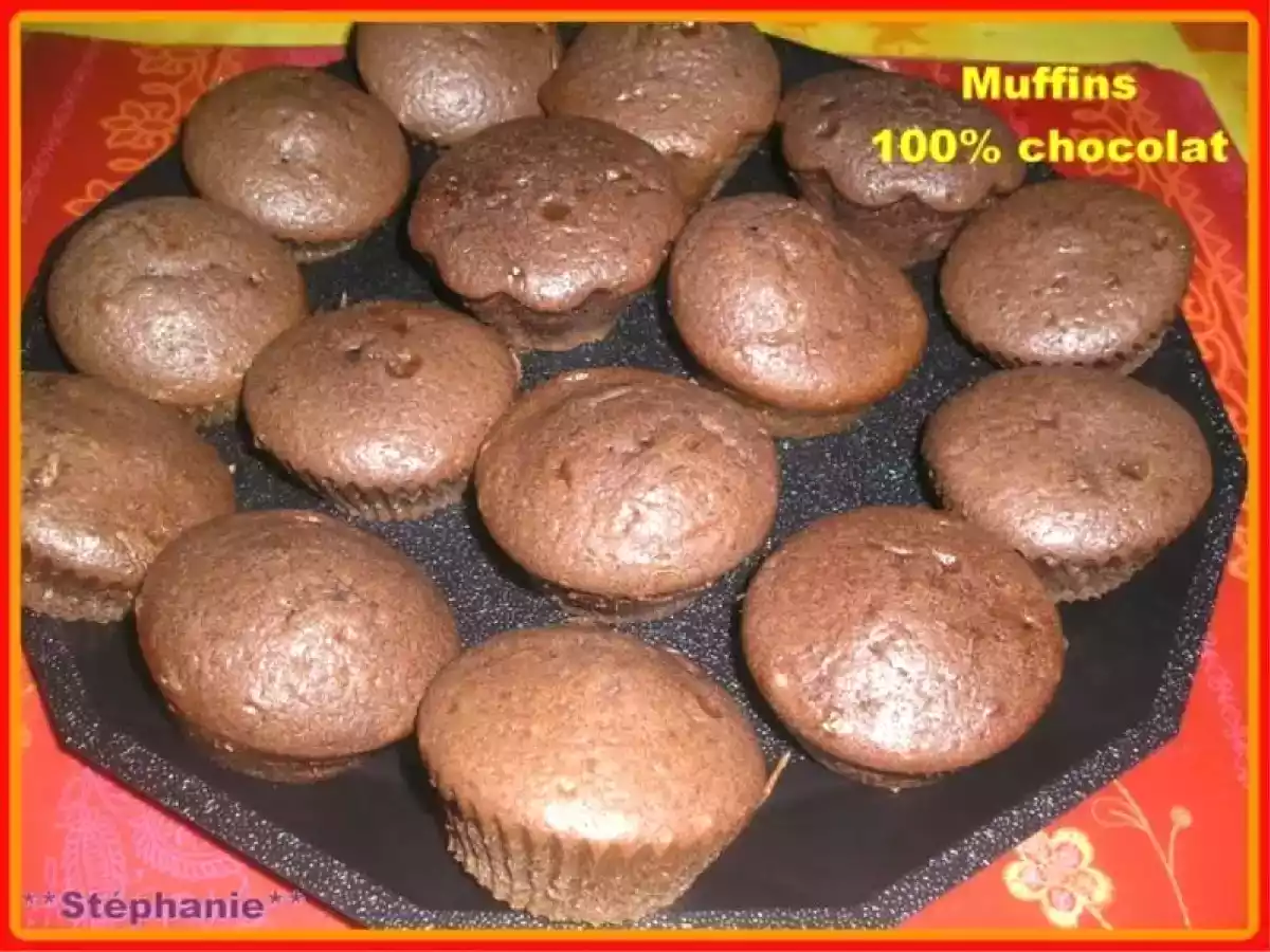 Muffins 100 % chocolat avec un cœur nutella