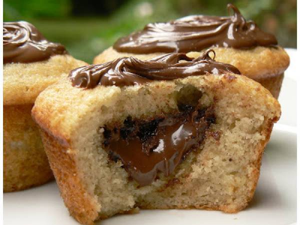 Muffins à la banane coeur de nutella