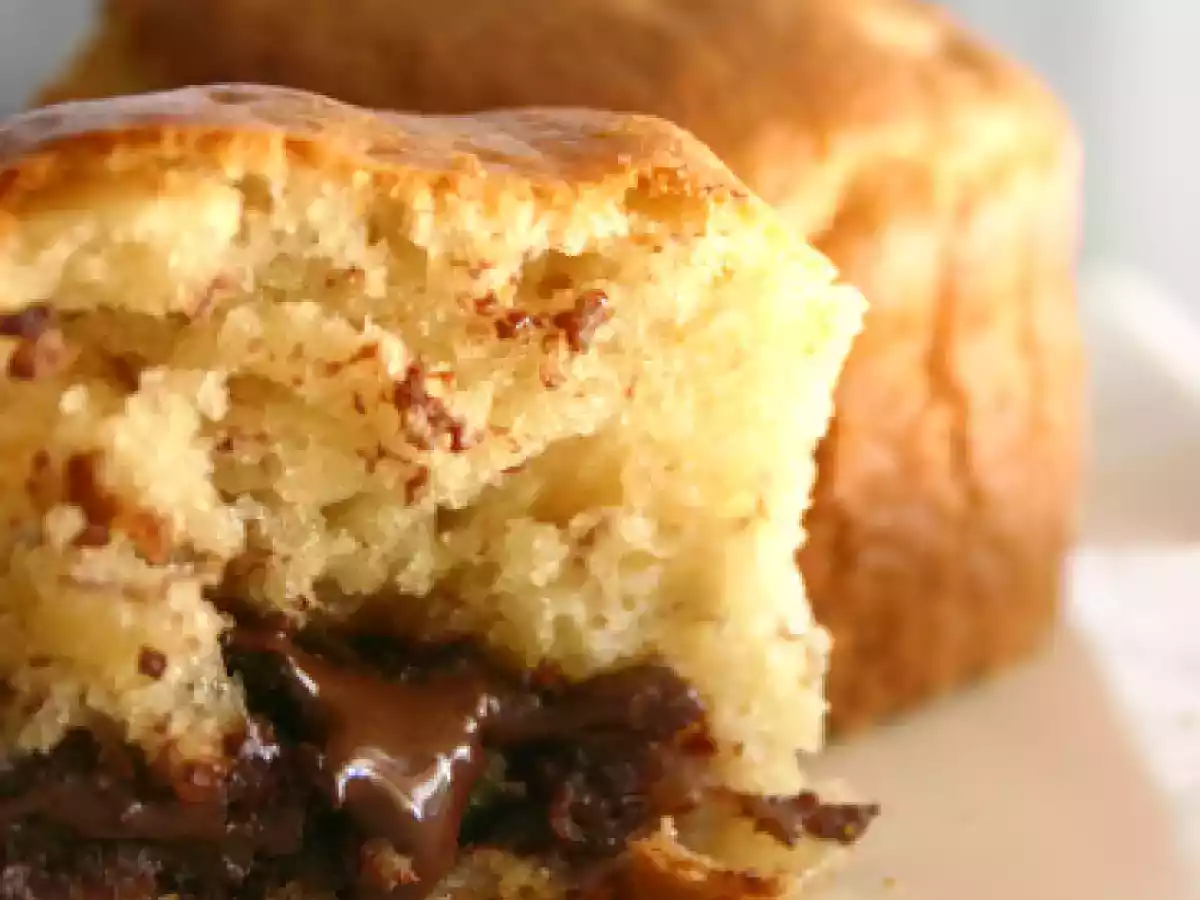 Muffins à la banane et son coeur coulant au chocolat