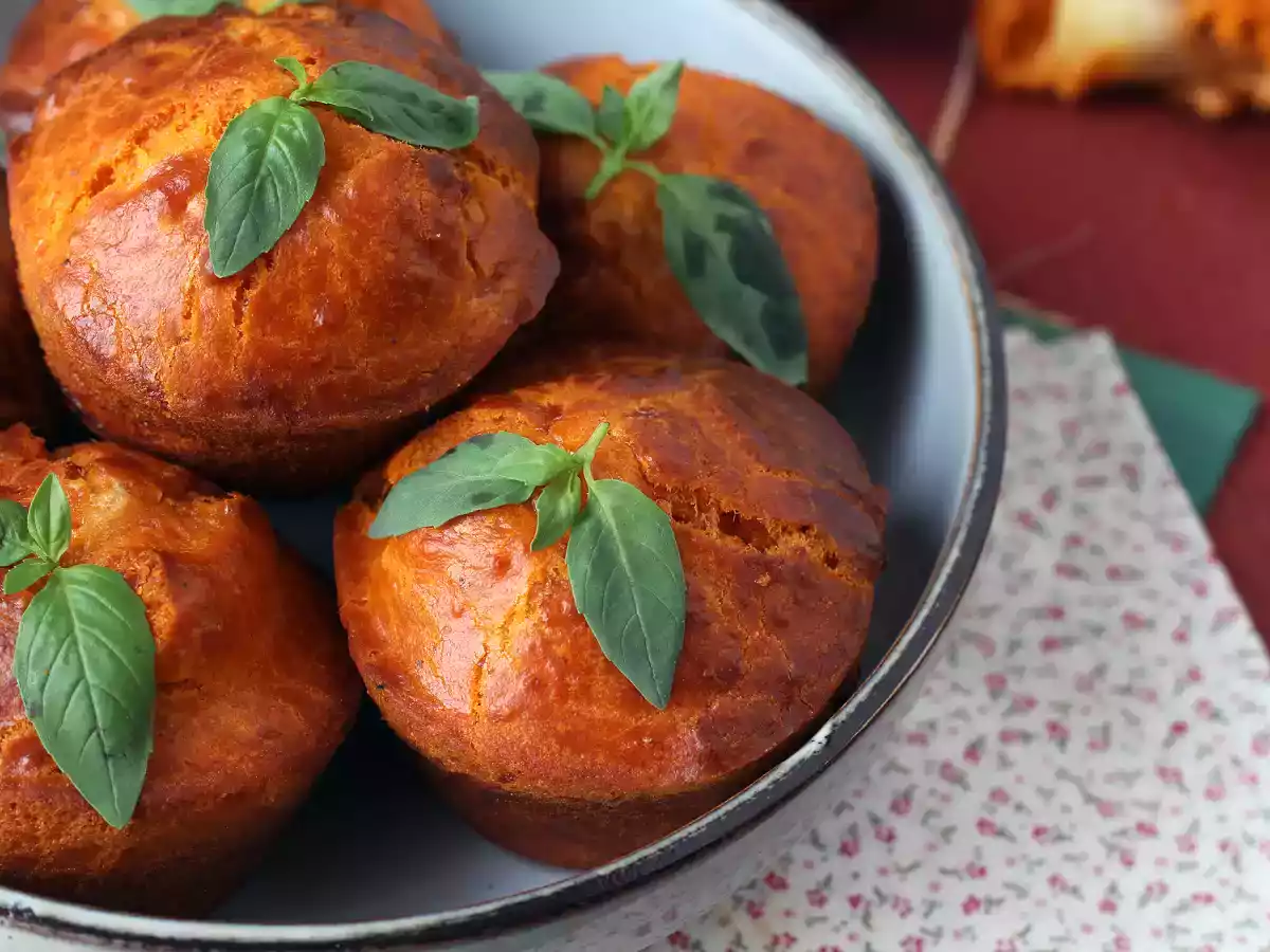 Muffins à la tomate au coeur fondant de mozzarella - photo 3