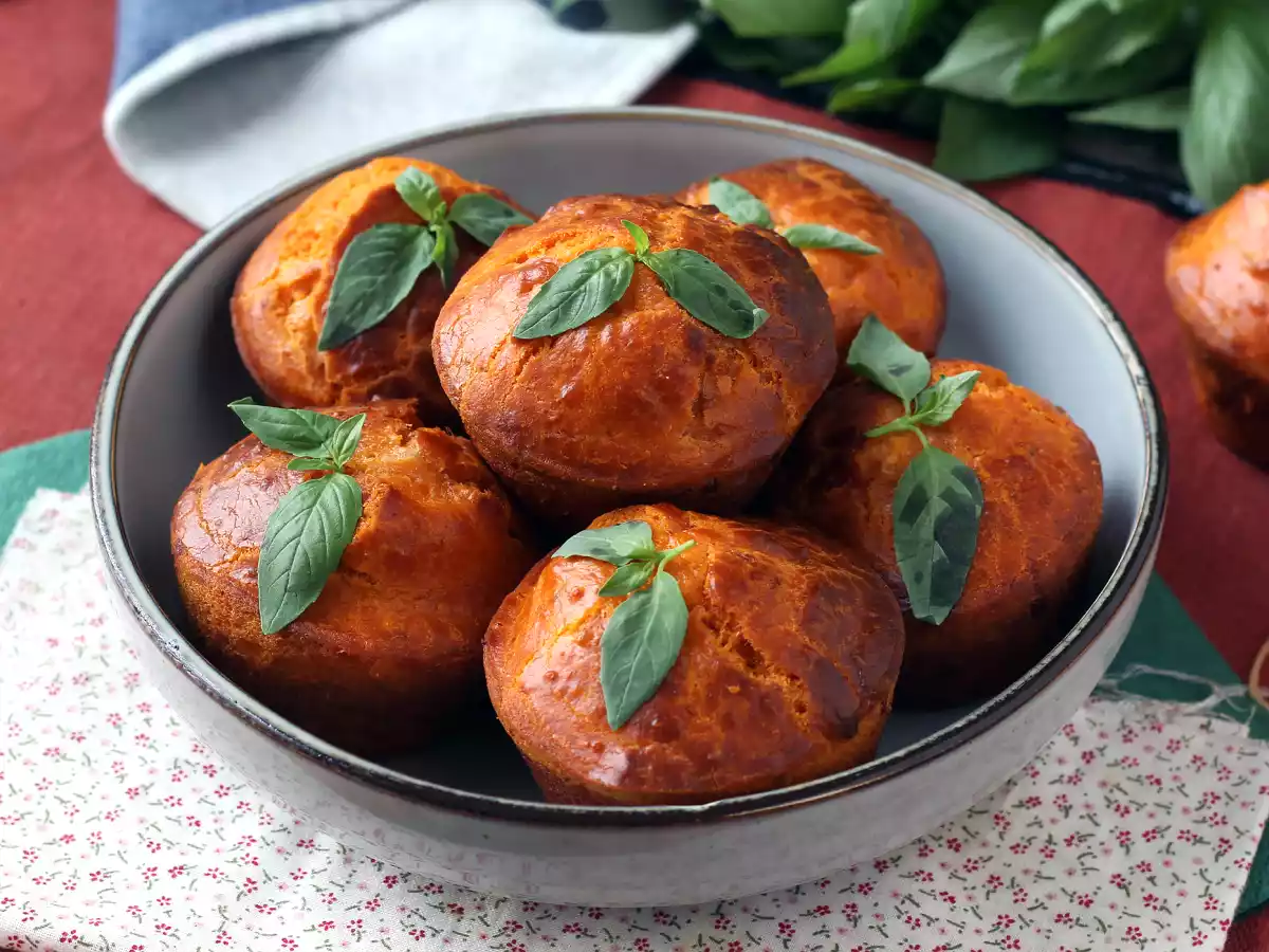 Muffins à la tomate au coeur fondant de mozzarella