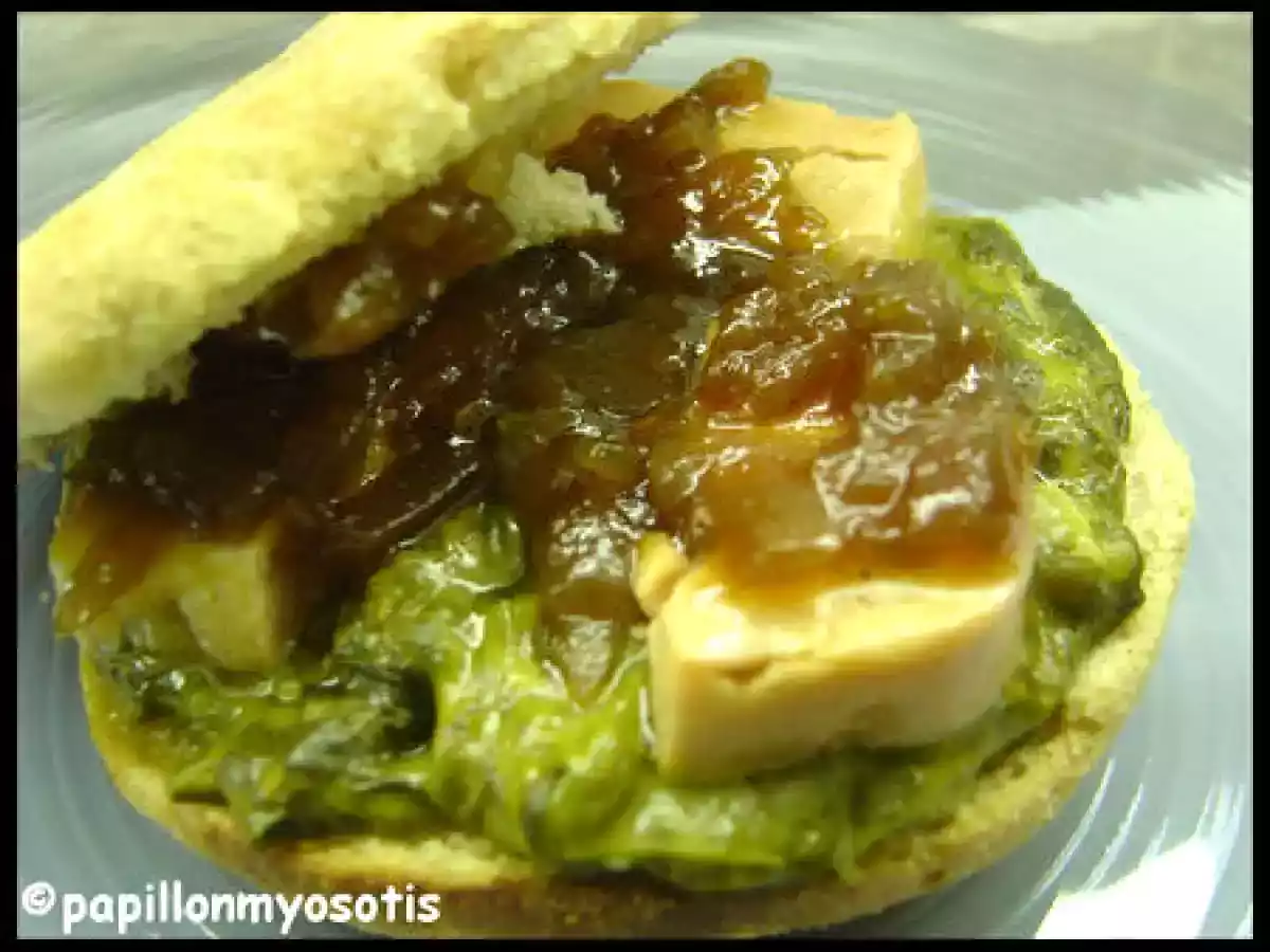 MUFFINS ANGLAIS AU FOIE GRAS ET EPINARD - photo 2