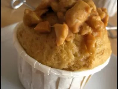 Muffins au beurre de cacahuète et son croustillant de cacahuètes caramélisées