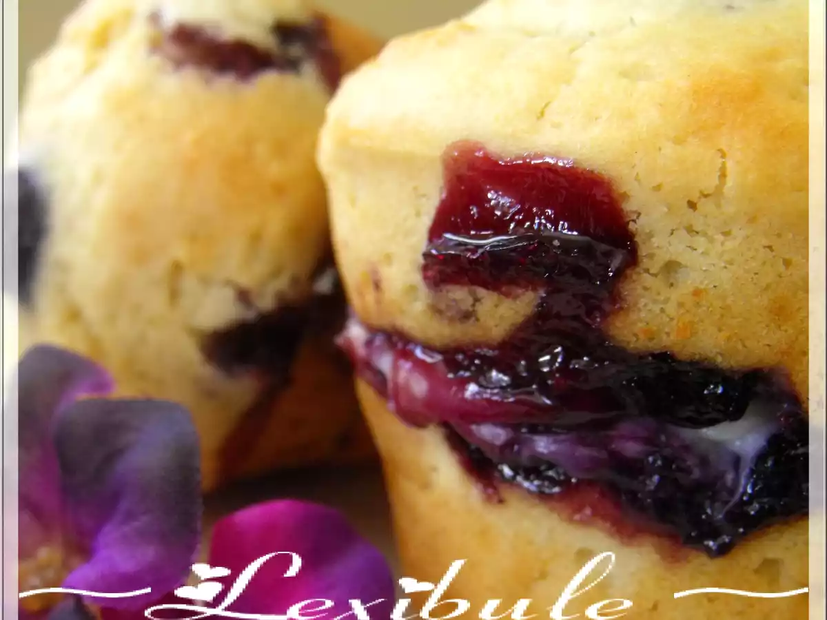 Muffins au coeur de philadelphia et aux bleuets
