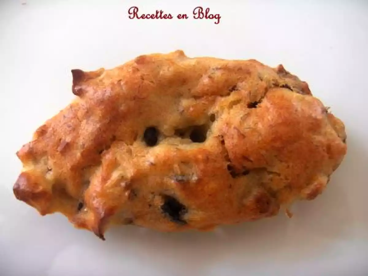 MUFFINS AUBERGINE SAUMON TOMATE ET OLIVE NOIRE