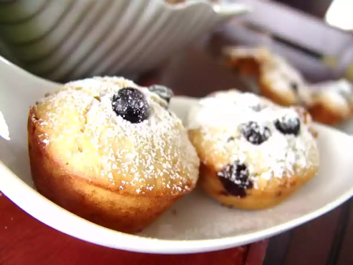 Muffins aux bleuets et chocolat blanc