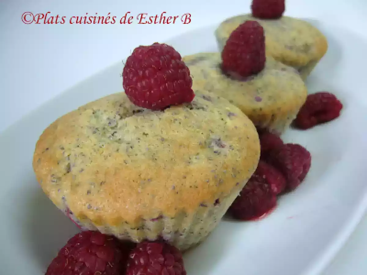 Muffins aux framboises et graines de pavot