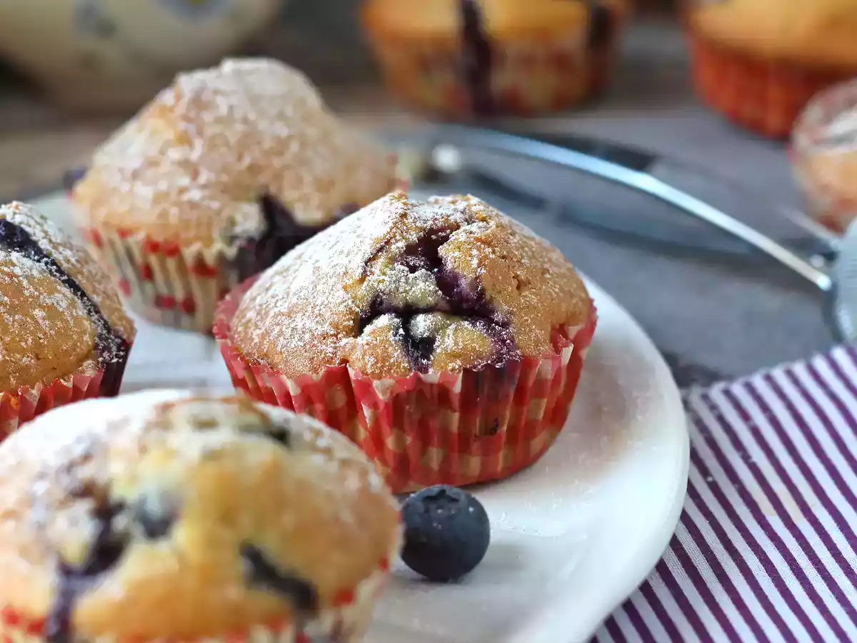 Muffins aux myrtilles, la tourte des Pyrénées en version mini!