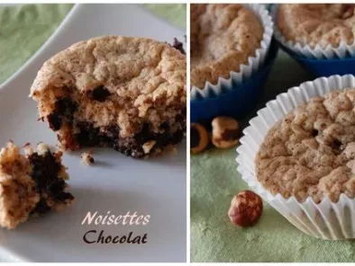 Muffins aux noisettes et au chocolat, sans gluten