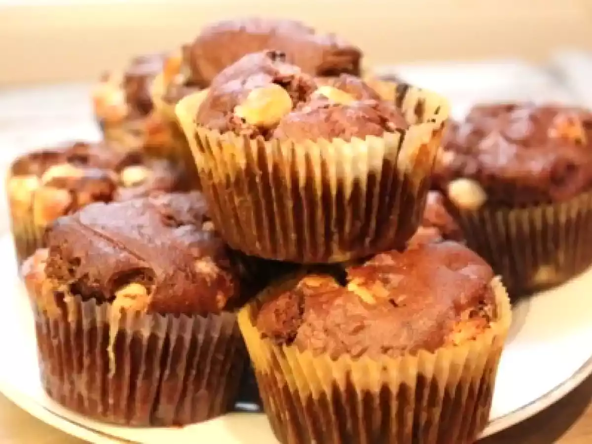 Muffins aux pépites de chocolat noir et blanc