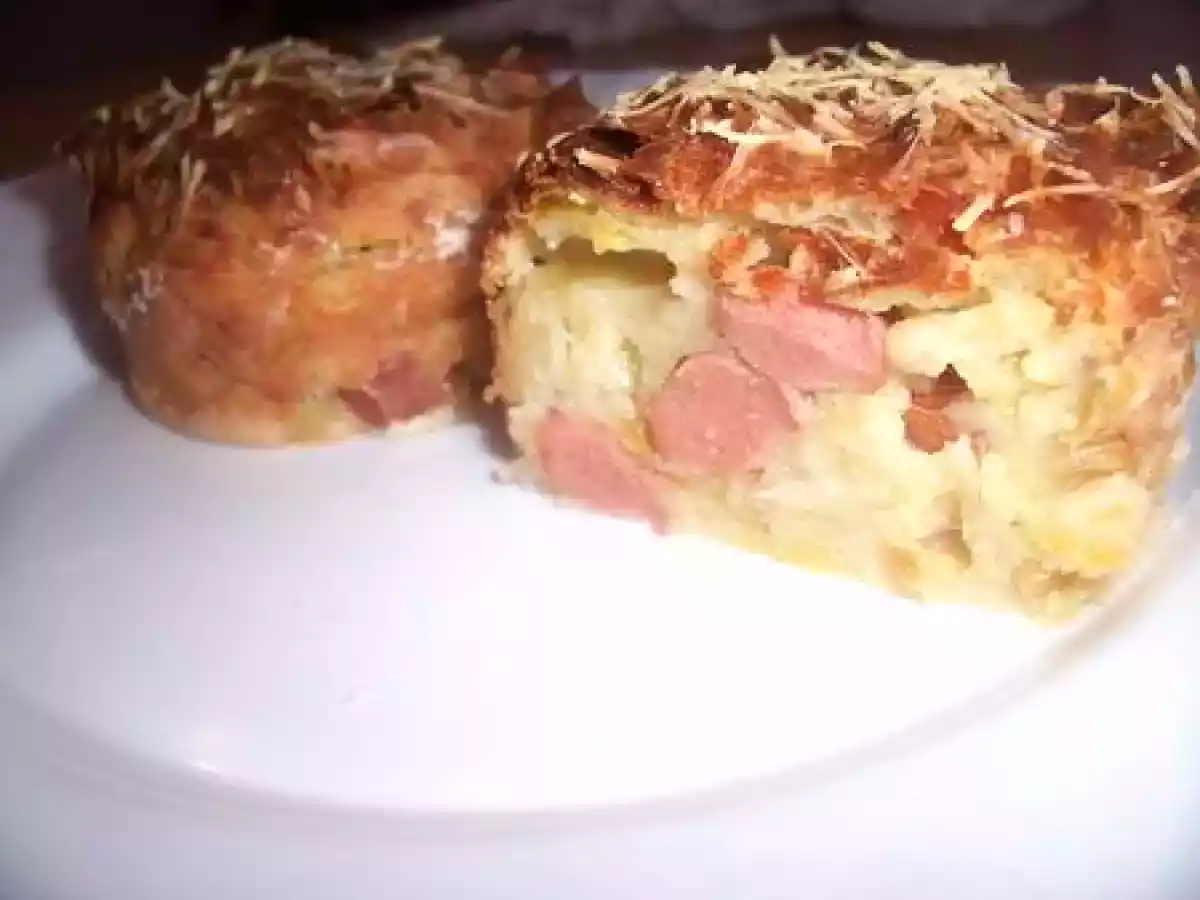 Muffins aux poireaux et aux knackis