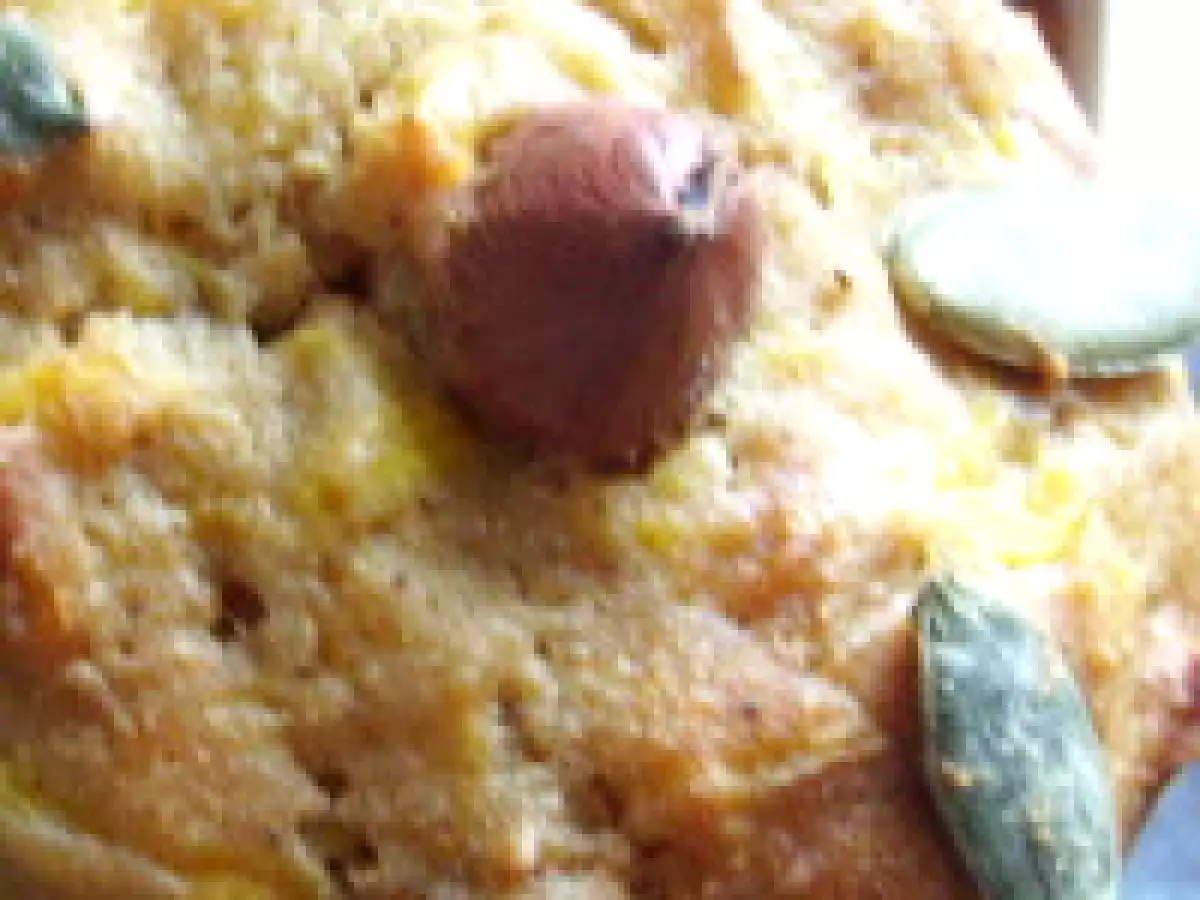 Muffins butternut, farine de châtaigne, noisettes et sirop d'agave